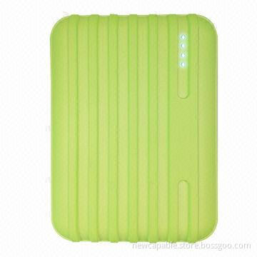 10,400mAh power bank, luggage style with dual-USB output and rubber oil case